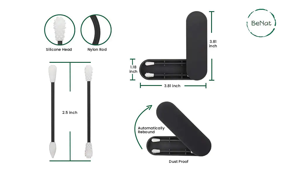 Coton-Tige en Silicone Réutilisable - Pack de 2